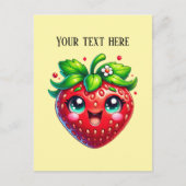 Mooie aardbei aanpasbare fruit briefkaart (Voorkant)