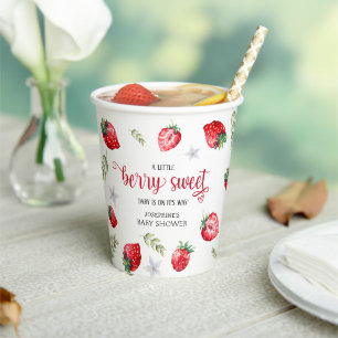 Mooie aardbei 'Berry Sweet' baby shower Papieren Bekers