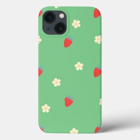 Mooie aardbei bloemige telefoonhoes. Case-Mate iPhone case (Achterkant)