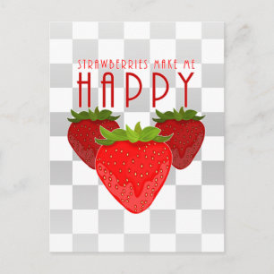 Mooie Aardbei Citaat Ontwerp Kawaii Fruit Briefkaart