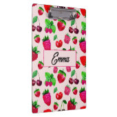 Mooie Aardbei Fruit Monogram Kinderen Klembord (Rechts)