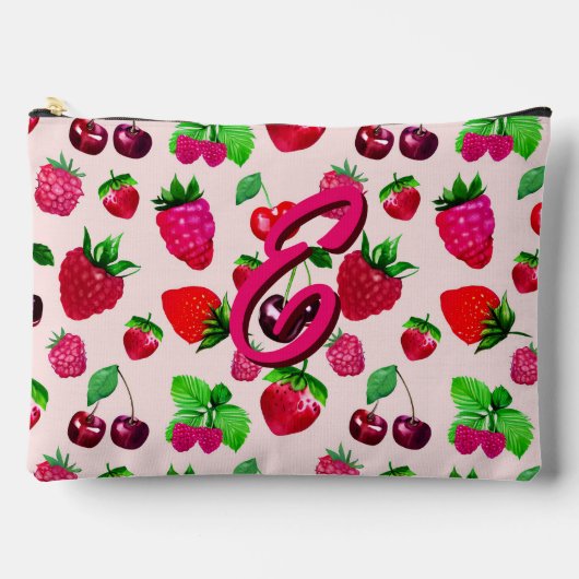 Mooie Aardbei Fruit Patroon Aangepaste Naam Etui (Voorkant)