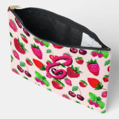 Mooie Aardbei Fruit Patroon Aangepaste Naam Etui (Open)