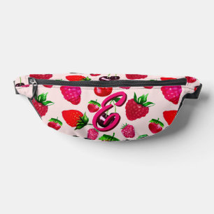 Mooie Aardbei Fruit Patroon Aangepaste Naam Heuptasje