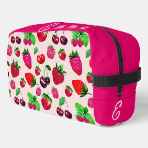 Mooie Aardbei Fruit Patroon Aangepaste Naam Toilettasje