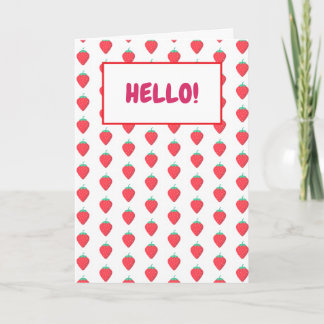 Mooie Aardbei Kawaii Liefhebber Esthetisch Patroon Notitiekaartje