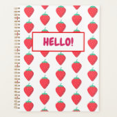 Mooie Aardbei Kawaii Liefhebber Esthetisch Patroon Planner (Voorkant)
