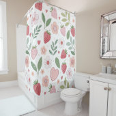 Mooie Aardbei Patronen Badkamer Gordijn (In situ)