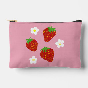 Mooie Aardbei Patronen op Roze Achtergrond Etui