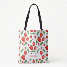Mooie aardbei patroon eco tas