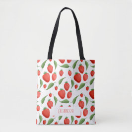 Mooie aardbei patroon eco tas