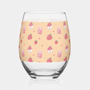 Mooie aardbei patroon glazen tumbler