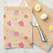 Mooie aardbei patroon keukenhanddoek (Quarter Fold)