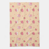 Mooie aardbei patroon keukenhanddoek (Verticaal)