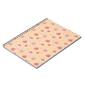 Mooie Aardbei Patroon Spiraal Notebook Notitieboek