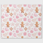 Mooie aardbei peperkoek Kerstmis Cadeaupapier (Vlak)