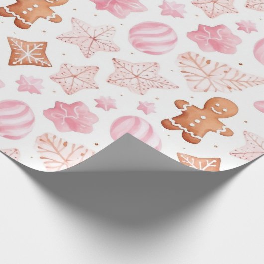 Mooie aardbei peperkoek Kerstmis Cadeaupapier (Hoek)