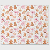 Mooie aardbei peperkoek Kerstmis Cadeaupapier (Vlak)