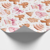 Mooie aardbei peperkoek Kerstmis Cadeaupapier (Hoek)