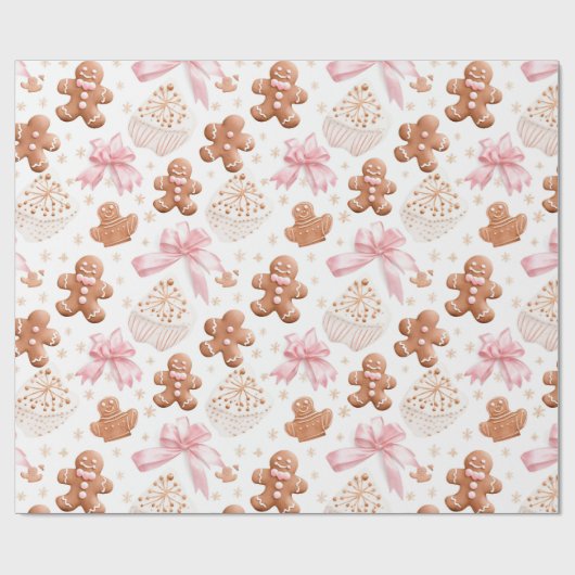 Mooie aardbei peperkoek Kerstmis Cadeaupapier (Vlak)