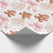 Mooie aardbei peperkoek Kerstmis Cadeaupapier (Hoek)