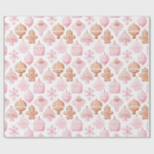 Mooie aardbei peperkoek Kerstmis Cadeaupapier (Vlak)