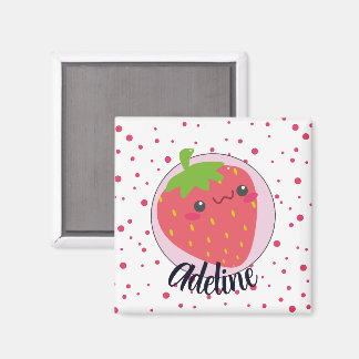 Mooie Aardbei Stippen Personaliseerbaar Magneet
