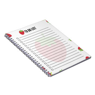 Mooie Aardbei Takenlijst Notitieblok Notitieboek