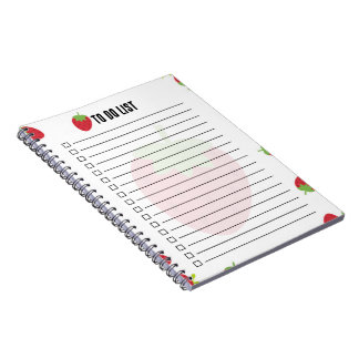 Mooie Aardbei Takenlijst Notitieblok Notitieboek