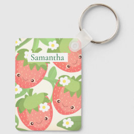 Mooie Aardbei Tuin Sleutelhanger