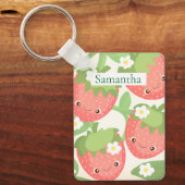 Mooie Aardbei Tuin Sleutelhanger (Voorkant)