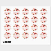 Mooie aardbeien Aangepaste naam Bes Ronde Sticker (Vel)