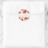 Mooie aardbeien Aangepaste naam Bes Ronde Sticker (Tas)
