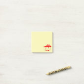 Mooie aardbeien cheesecake meisje kunststationery post-it® notes (Op bureau)