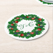 Mooie aardbeien en bosbessen krans onderzetters (Gebogen)