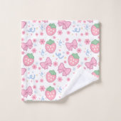 Mooie aardbeien en linten bad handdoek (Wasdoekje)