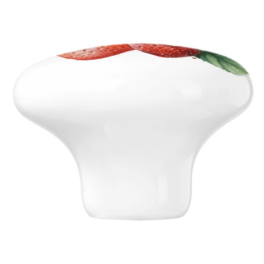 Mooie aardbeien keramische knop (Zijkant)