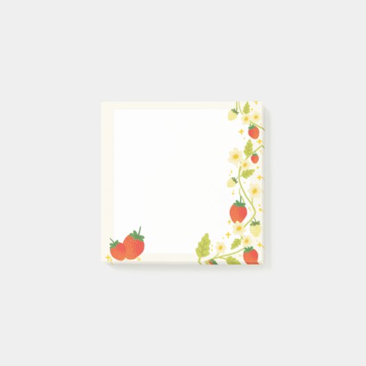 Mooie aardbeien memo notitieblokken post-it® notes (Voorkant)