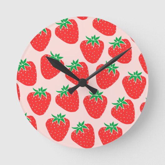 Mooie aardbeien wandklok (Voorkant)