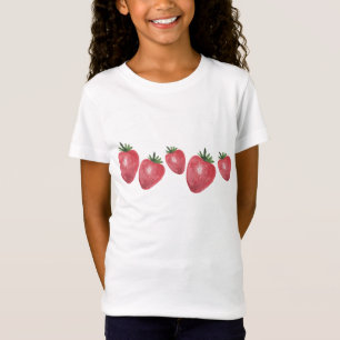 Mooie aardbeien waterverf handgeschilderd t-shirt