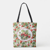 Mooie aardbeien waterverf kunst tote bag (Achterkant)