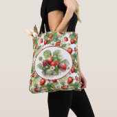 Mooie aardbeien waterverf kunst tote bag (Dichtbij)