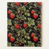 Mooie aardbeienpatroon script naam Recept Planner (Achterkant)