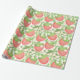 Mooie Aardbeientuin Cadeaupapier