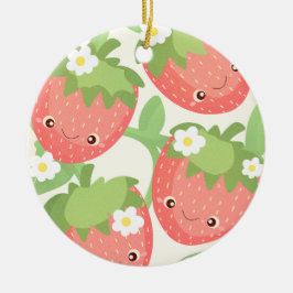 Mooie Aardbeientuin Keramisch Ornament