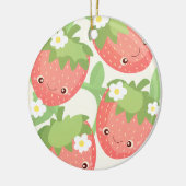 Mooie Aardbeientuin Keramisch Ornament (Links)