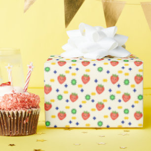 Mooie Aardbeipatroon Cadeaupapier