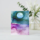 Mooie aarde schilderij in aquarel feestdagenkaart (Staand voorkant)