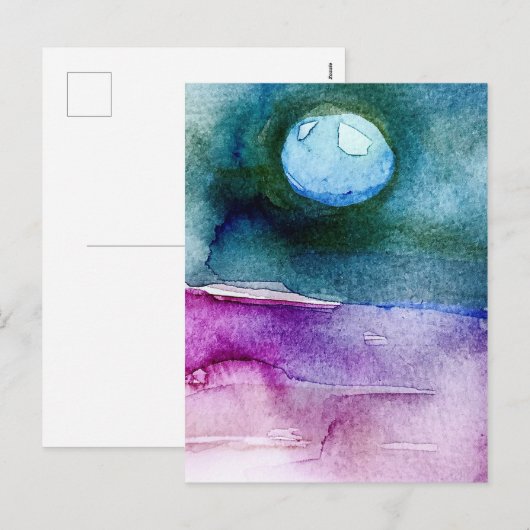 Mooie aarde schilderij in aquarel feestdagenkaart (Voorkant / Achterkant)