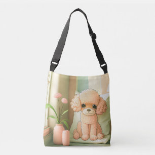 Mooie Aardige Poodle Hond Puppy Kunst Crossbody Tas